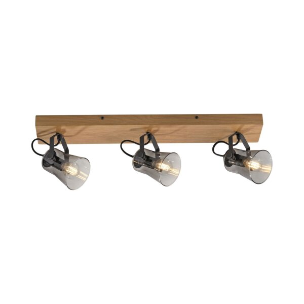 Spot de plafond réglable verre chêne E14 65 cm faible éblouissement