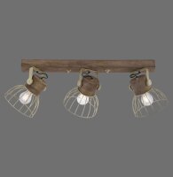 Spot mobile de plafond bois métal 76 cm E27 Vintage