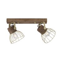 Beweglicher Deckenspot Holz Metall 64 cm E27 Vintage