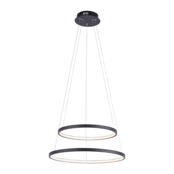 LED Pendelleuchte Ringe Anthrazit Metall Ø50 cm 3000 K