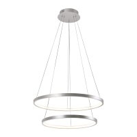 Suspension LED anneaux en m&eacute;tal argent&eacute;...