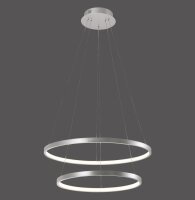 Suspension LED anneaux en métal argenté...