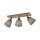 Deckenspot Stoff Holz E27 3-flmg beweglich Taupe Natur