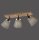 Deckenspot Stoff Holz E27 3-flmg beweglich Taupe Natur