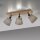 Deckenspot Stoff Holz E27 3-flmg beweglich Taupe Natur