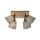 Spot de plafond tissu bois E27 L:59 cm mobile taupe naturel