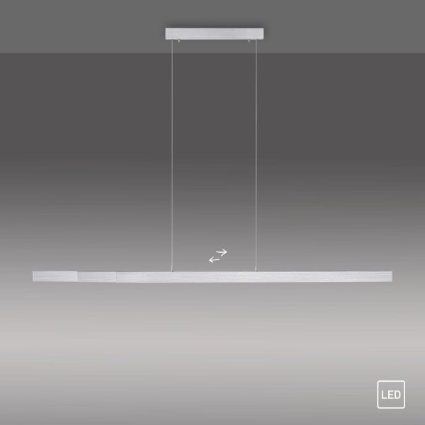 LED Pendelleuchte in Aluminium 13 W 165 cm länglich