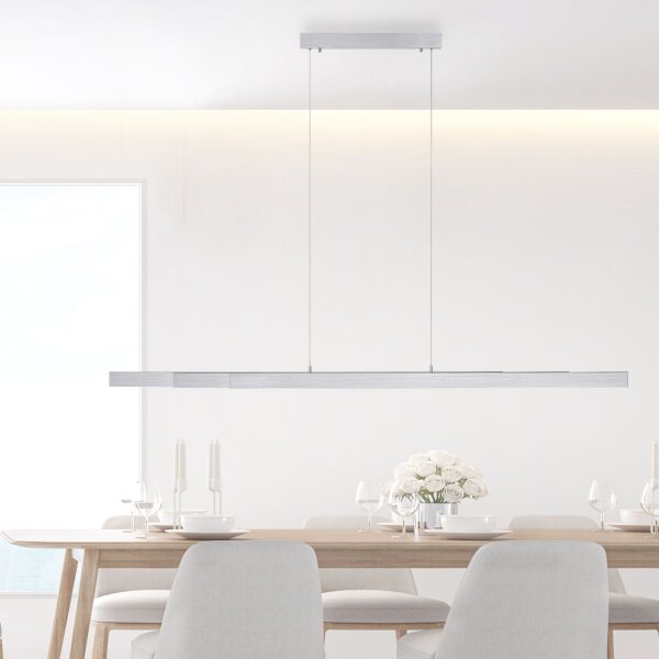 LED Pendelleuchte in Aluminium 13 W 165 cm länglich