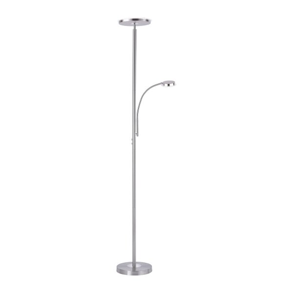 Dimmbarer LED Deckenfluter Stahl Touch 193 cm Lesearm