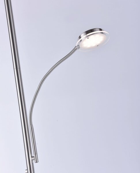 Dimmbarer LED Deckenfluter Stahl Touch 193 cm Lesearm