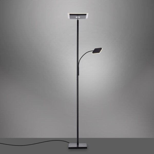 Flexibler LED Deckenfluter Schwarz Touch 190 cm Lesearm