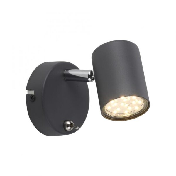 Projecteur mural mobile Noir Interrupteur GU10 P:12 cm