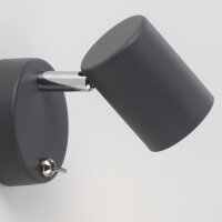 Beweglicher Wandstrahler Schwarz Schalter GU10 T:12 cm