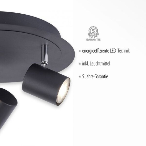 Verstellbarer Deckenspot Metall Schwarz GU10 Ø35 cm