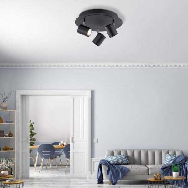 Verstellbarer Deckenspot Metall Schwarz GU10 Ø35 cm