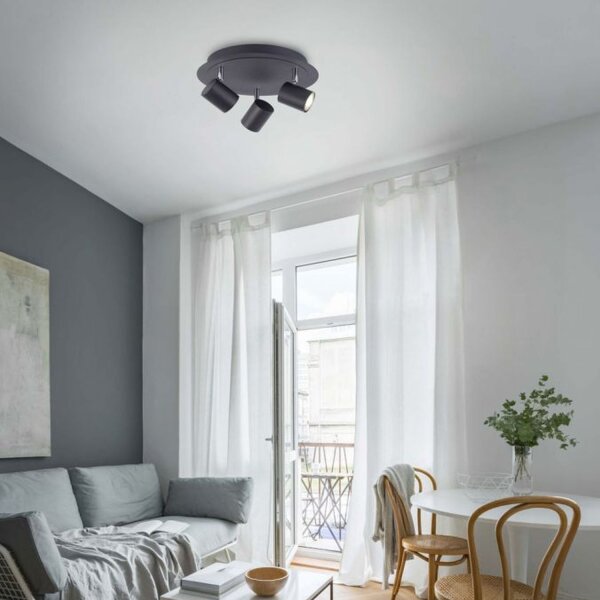 Verstellbarer Deckenspot Metall Schwarz GU10 Ø35 cm