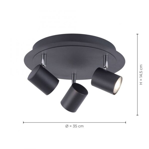 Verstellbarer Deckenspot Metall Schwarz GU10 Ø35 cm