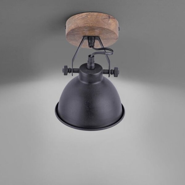 Flexibler Deckenspot Holz Metall E14 B:15 cm Industrial