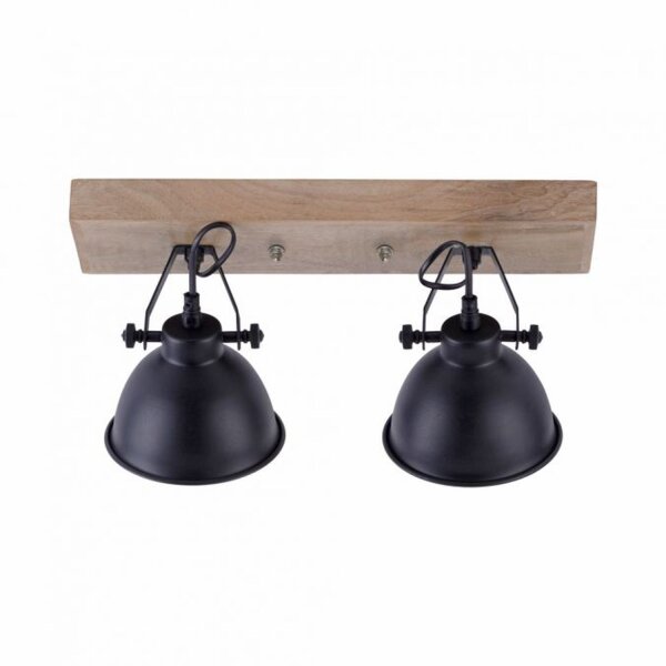 Flexibler Deckenspot Holz Metall E14 Schwarz Industrial