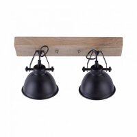 Spot de plafond flexible bois métal E14 noir...