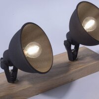 Spot de plafond flexible bois métal E14 noir...