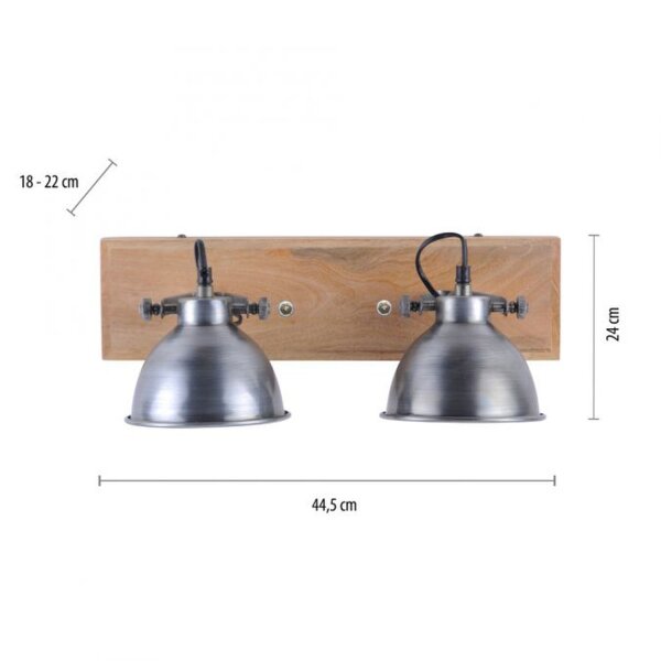 Flexibler Deckenspot Holz Metall E14 44,5 cm Industrial