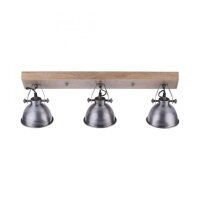 Spot de plafond industriel bois métal en fer E14...