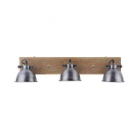Spot de plafond industriel bois métal en fer E14...