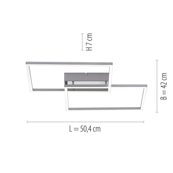 LED Deckenlampe in Stahl L:50,4 cm 2700-5000 K dimmbar