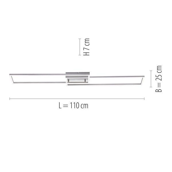 Dimmbare LED Deckenlampe in Stahl L:110 cm 2700-5000 K