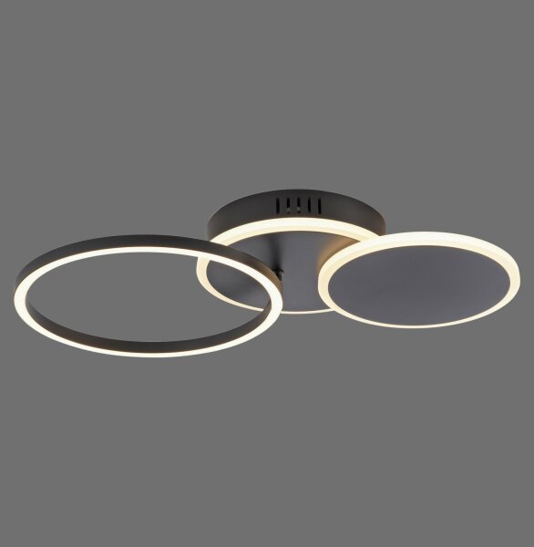 Lampe de plafonnier LED noir métal blanc chaud 26 W mobile