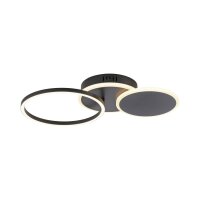LED Deckenlampe Schwarz Metall warmwei&szlig; 26 W beweglich