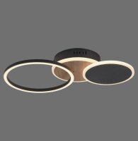 LED Deckenlampe Schwarz Natur warmweiß 26 W...