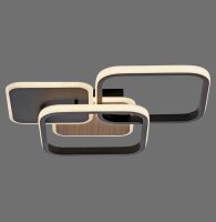 LED Deckenlampe Metall L:46 cm 36 W Schwarz Natur