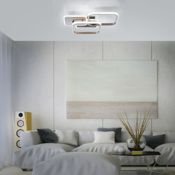 LED Deckenlampe Metall in Stahl 3000 K 4700 lm stilvoll