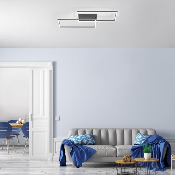 Plafonnier LED noir métal L:60,5 cm 2700-5000 K