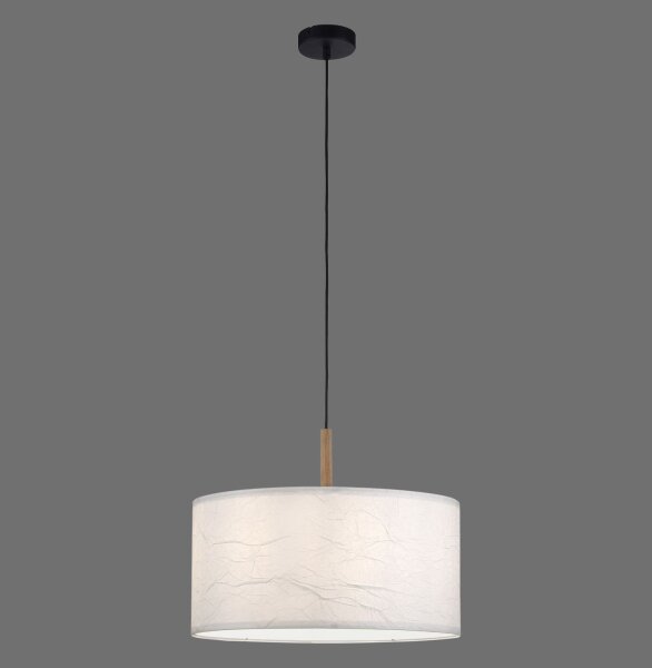 Suspension ronde papier bois E27 Ø44,5 cm confortable