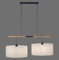 Suspension ronde papier bois E27 107 cm confortable