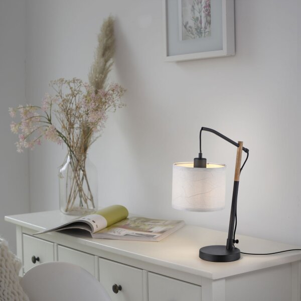 Blendarme Tischlampe Papier Holz E27 48 cm Leselicht