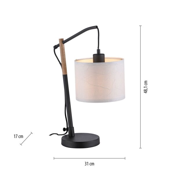 Blendarme Tischlampe Papier Holz E27 48 cm Leselicht