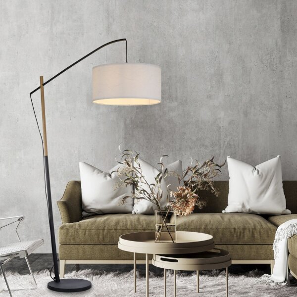 Blendarme Lampadaire papier bois E27 189 cm liseuse