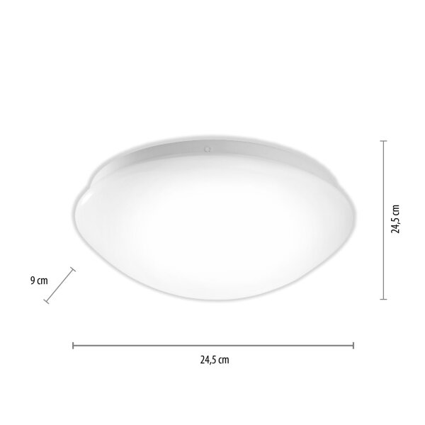 Blendarme LED Deckenlampe Weiß Ø24,5 cm rund 3000 K