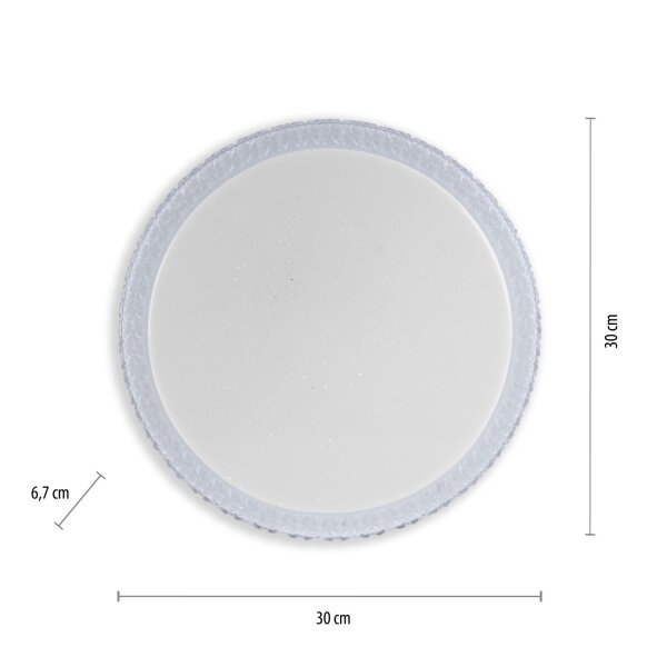 LED Deckenleuchte Sternenhimmel Glas rund Ø30 cm 9 W