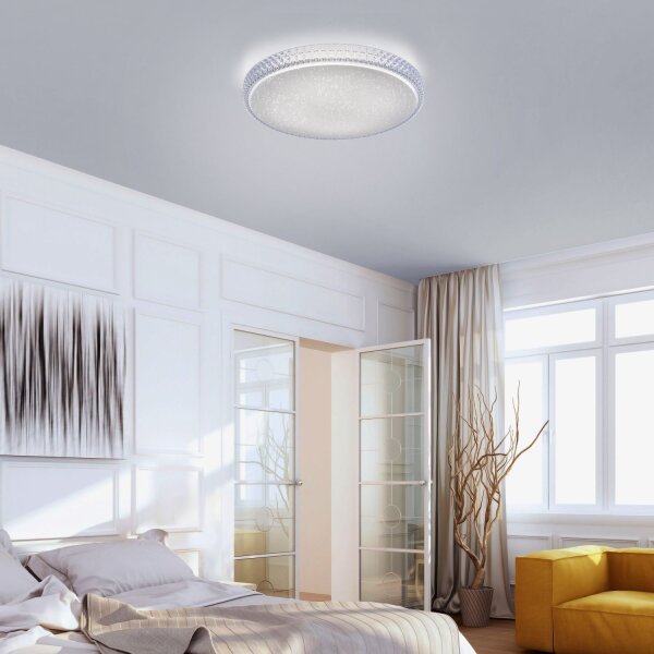 Lampe de plafonnier LED Ciel étoilé Ø60 cm 36 W Télécommande
