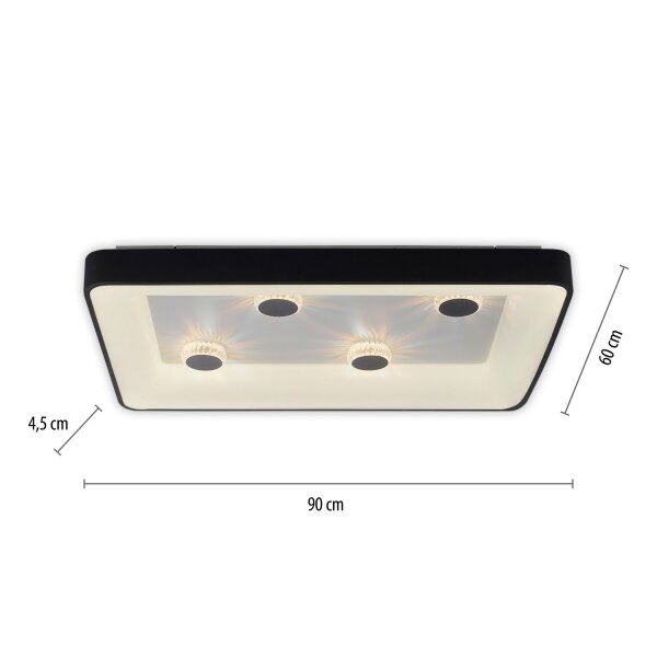 LED Deckenleuchte Schwarz 2700-5000 K 6295 lm dimmbar