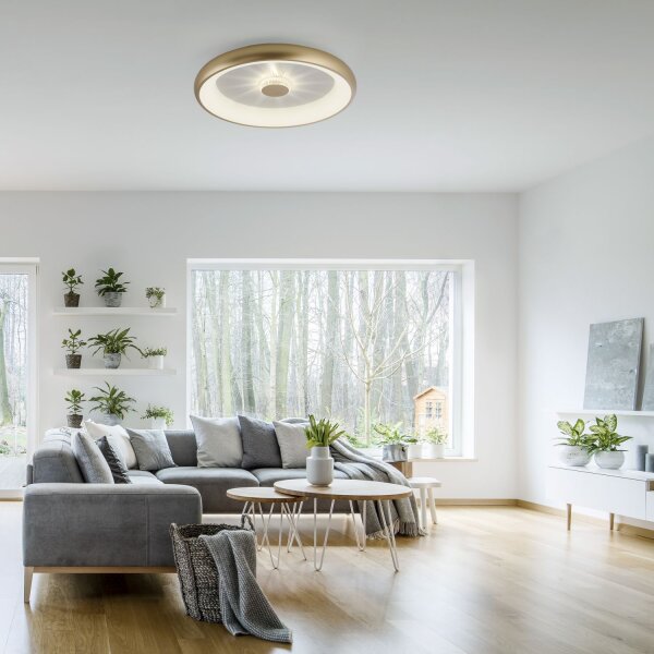 Plafonnier LED à intensité variable 2700-5000 K Ø61,5 cm laiton