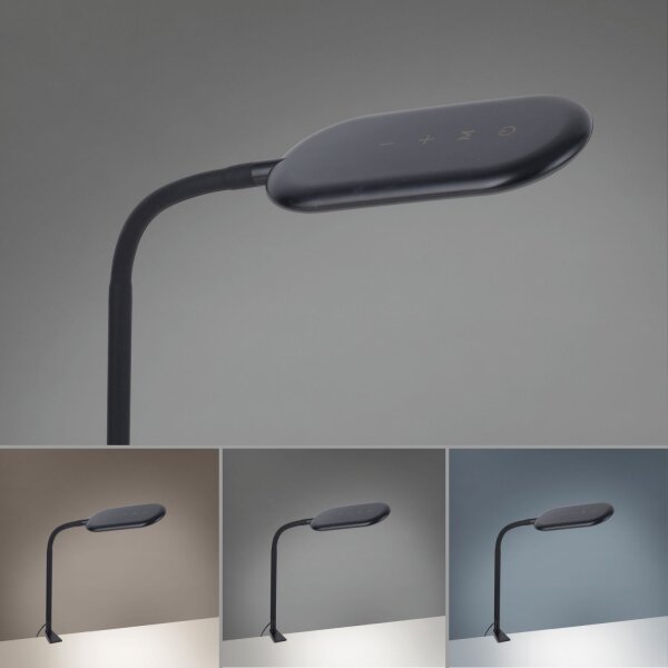 Lampe LED flexible à pince noire 3000-6000 K dimmable