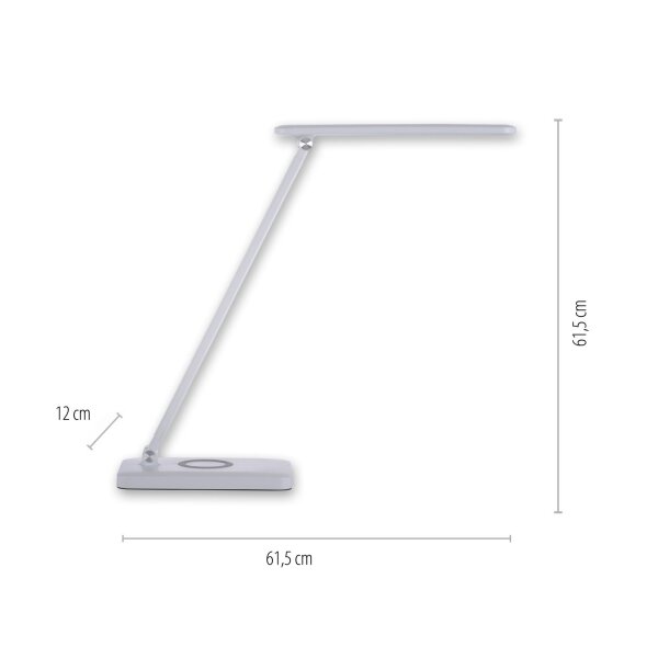 Lampe de bureau LED blanche Touch 61,5 cm 5 W flexible