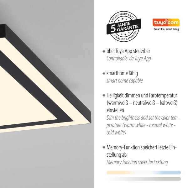 LED Deckenlampe Fernbedienung 2700-5000 K 45 cm dimmbar