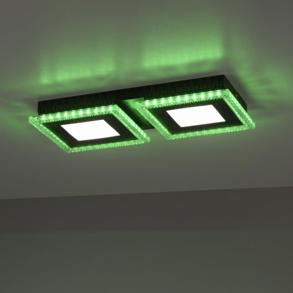 Lampe de plafonnier LED à intensité variable RBG Changement de couleur Télécommande